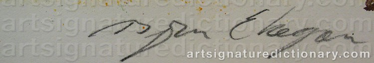 Authentic signature by Björn EKEGREN on  artwork