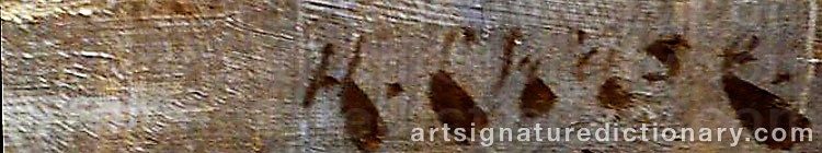 Authentic signature by Harry CHASE on  artwork