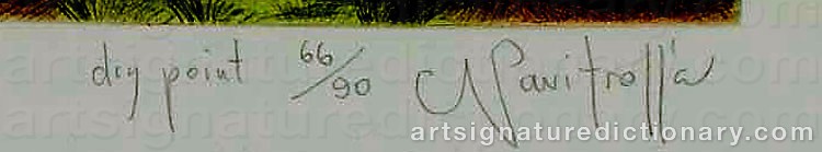 Authentic signature by NAVITROLLA on  artwork