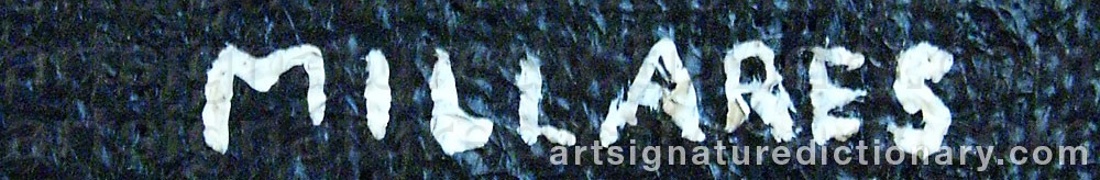 Authentic signature by Manolo MILLARES on  artwork