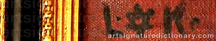 Authentic signature by Louis KRONBERG on artwork