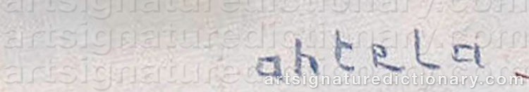 Authentic signature by H. AHTELA on Painting/Watercolour artwork
