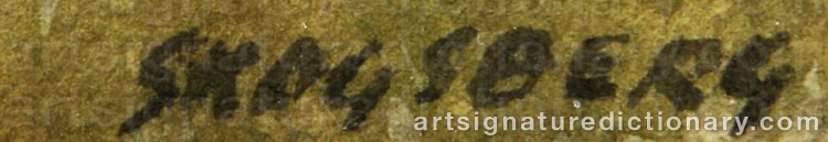 Authentic signature by Harald SKOGSBERG on  artwork