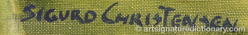 Authentic signature by Sigurd CHRISTENSEN on  artwork
