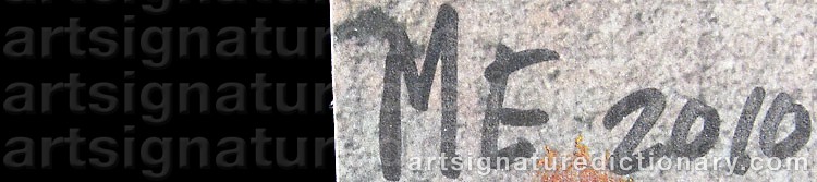 Authentic signature by Magnus EK on artwork