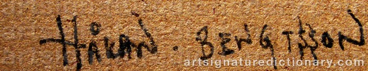 Authentic signature by Håkan BENGTSSON on  artwork