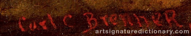 Authentic signature by Carl Christian BRENNER on Painting/Watercolour artwork
