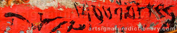 Authentic signature by Fateh MOUDARRES on  artwork