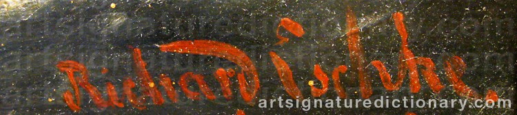Authentic signature by Hermann Richard ESCHKE on Painting/Watercolour artwork