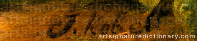 Authentic signature by Jan Baptist KOBELL II on Painting/Watercolour artwork