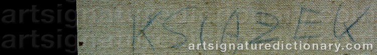 Authentic signature by Wlodzimierz KSIAZEK on  artwork