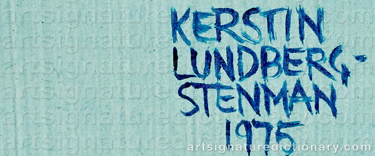 Authentic signature by Kerstin LUNDBERG-STENMAN on Painting/Watercolour artwork
