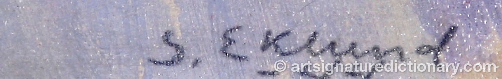 Authentic signature by Sverre EKLUND on  artwork