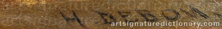 Authentic signature by François Hippolyte DEBON on  artwork
