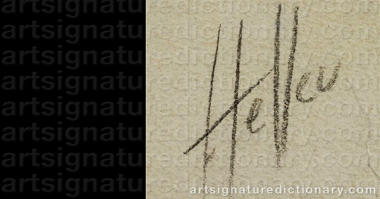 Authentic signature by Paul César HELLEU on  artwork