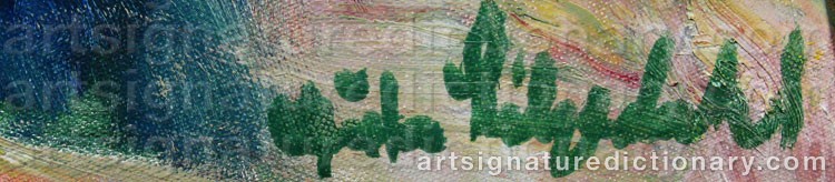 Authentic signature by Gösta LILJEDAHL on Painting/Watercolour artwork