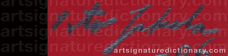 Authentic signature by Isto JAKOLA on  artwork