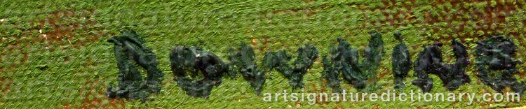 Authentic signature by Joseph Dudley ‘Joe’ DOWNING on Painting/Watercolour artwork