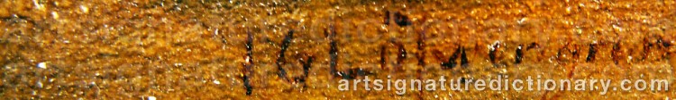 Authentic signature by Johan Gustaf LÖFVENGREN on  artwork
