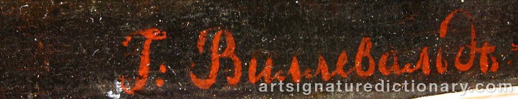 Authentic signature by Bogdan Pavlovich VILLEVALDE on artwork