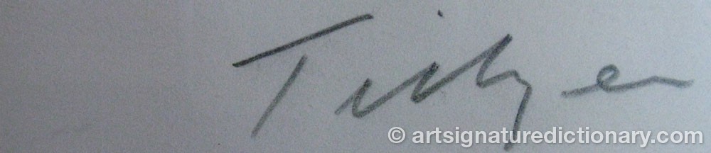 Authentic signature by William TILLYER on  artwork