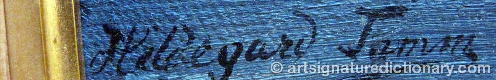 Authentic signature by Hildegard TAMM on  artwork
