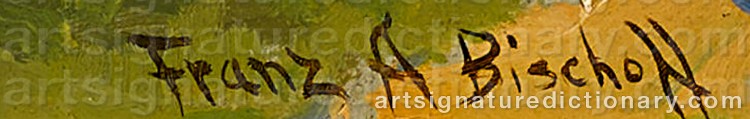 Authentic signature by Franz Arthur BISCHOFF on Painting/Watercolour artwork