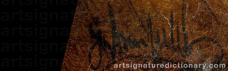 Authentic signature by George ARMFIELD on artwork