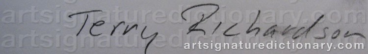 Authentic signature by Terry RICHARDSON on artwork