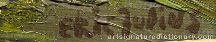 Authentic signature by Eric Julius SVENSSON on artwork