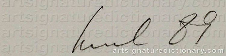 Authentic signature by Raul MEEL on Drawing/Graphic/Print artwork
