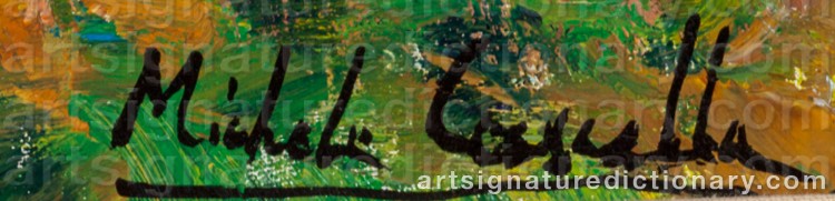 Authentic signature by Michele CASCELLA on Painting/Watercolour artwork
