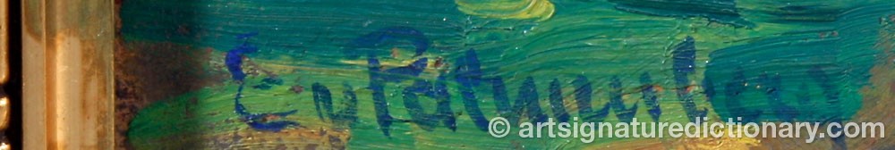 Authentic signature by Emilie Von PALMENBERG on  artwork