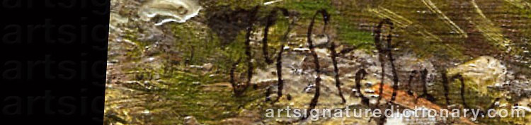 Authentic signature by Johann Gottfried STEFFAN on  artwork