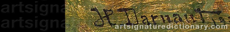 Authentic signature by Hugo DARNAUT on artwork