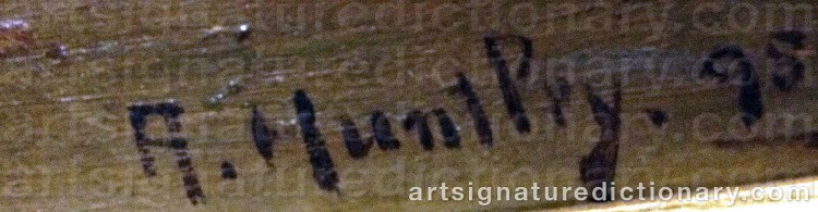 Authentic signature by A. HUNTLEY on Painting/Watercolour artwork