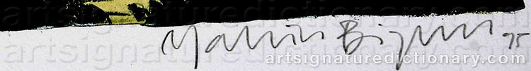 Authentic signature by Martin BIGUM on  artwork