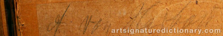 Authentic signature by Adolph Von HARBOU on  artwork