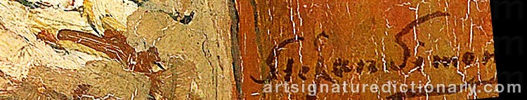 Authentic signature by Stefan SIMONY on  artwork