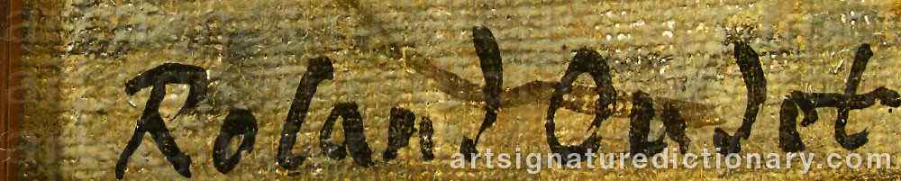 Authentic signature by Roland OUDOT on  artwork