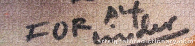 Authentic signature by Alf LINDER on artwork