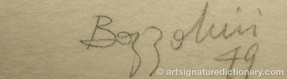 Authentic signature by Silvano BOZZOLINI on artwork