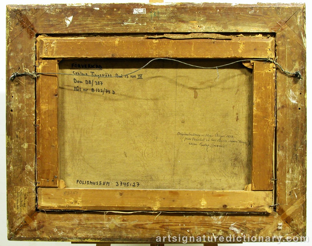 Close-up details showing Hugo BIRGER signature forgery characteristics