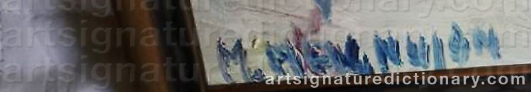 Authentic signature by M. MAGNUSON on  artwork