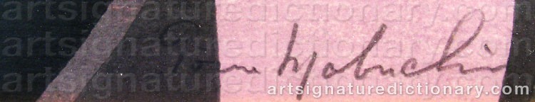 Authentic signature by Toro MABUCHI on  artwork