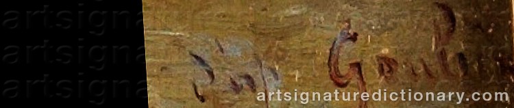 Authentic signature by Jean Richard GOUBIE on  artwork