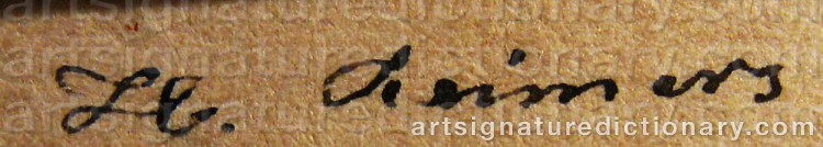 Authentic signature by Heinrich REIMERS on  artwork