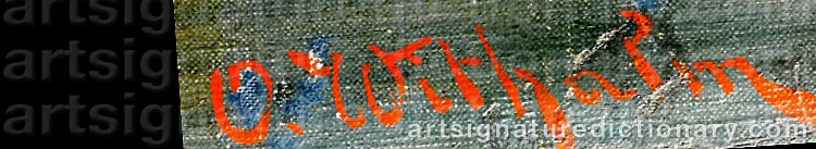 Authentic signature by O. WITHALM on  artwork