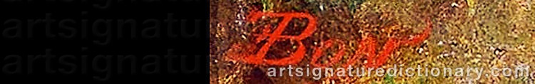 Authentic signature by Enrico BON on  artwork