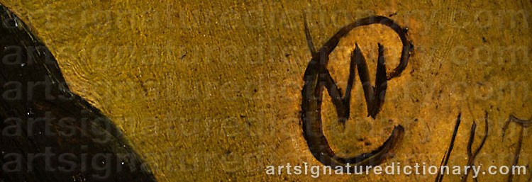 Authentic signature by Wilhelm CAMPHAUSEN on artwork